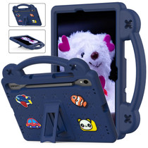 For Samsung Galaxy Tab S8 X700 Handle Kickstand Children EVA Shockproof Tablet Case(Navy Blue)