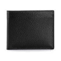 Horizontal Litchi Print Mens Wallet Multifunctional Money Clip Card Holder(Black)