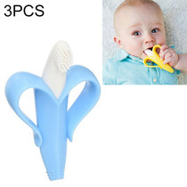 3 PCS Newborn Baby Banana Silicone Teether Bite(Blue)