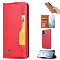 For Xiaomi Mi 11 Lite Knead Skin Texture Horizontal Flip Leather Case with Photo Frame & Holder & Card Slots & Wallet(Red)