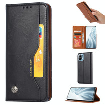 For Xiaomi Mi 11 Lite Knead Skin Texture Horizontal Flip Leather Case with Photo Frame & Holder & Card Slots & Wallet(Black)