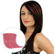 5 PCS Color Gradient Invisible Seamless Hair Extension Wig Piece Straight Hair Piece Color Bangs Hair Piece(Dark Pink)