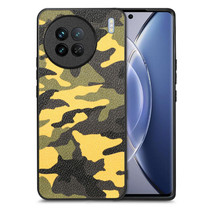 For vivo X90 Camouflage Leather Back Cover Phone Case(Yellow)