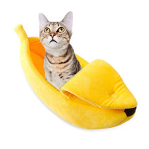 Creative Kennel Banana Shape Cat Litter Winter Warm Pet Nest, Size:S(Yellow)
