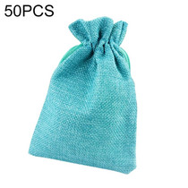 50 PCS Multi size Linen Jute Drawstring Gift Bags Sacks Wedding Birthday Party Favors Drawstring Gift Bags, Size:7x9cm(Dark Blue)