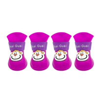 Pet Cartoon Silicone Rain Boots Waterproof Non-Slip Cold-Resistant Dog Shoes, Size: XXL(Purple)