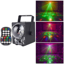 18W 60 Kinds of Pattern Crystal Magic Ball Laser Lights Household LED Colorful Starry Sky Projection Lights Voice-activated Stage Lights, Plug Type:US Plug(Black)