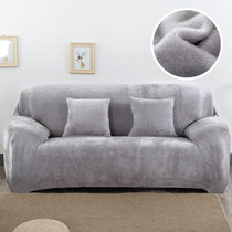 Plush Fabric Sofa Cover Thick Slipcover Couch Elastic Sofa Covers Not Include Pillow Case, Specification:3 seat 190-230cm(Grey)