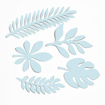 10 in 1 Creative Paper Cutting Shooting Props Tree Leaves Papercut Jewelry Cosmetics Background Photo Photography Props(Light Blue)