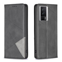 For Xiaomi Redmi K60 / K60 Pro Prismatic Invisible Magnetic Leather Phone Case(Black)