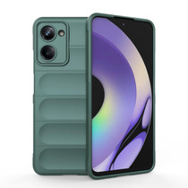 For Realme 10 Pro 5G Magic Shield TPU + Flannel Phone Case(Dark Green)