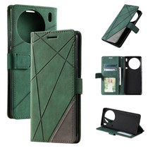 For vivo X90 Pro+ 5G Skin Feel Splicing Horizontal Flip Leather Phone Case(Green)