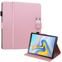 For Samsung Galaxy Tab A 10.5 T590 Cartoon Buckle Leather Tablet Case(Rose Gold)