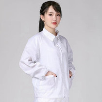 Antistatic Top Short Dust-free Jacket Lapel Overalls,Size:XXXL(White)