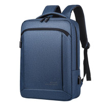OUMANTU 9007 Business Laptop Backpack Oxford Cloth Large Capacity Schoolbag with External USB Port(Blue)