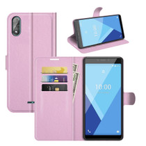 For Wiko Y51 Litchi Texture Horizontal Flip Protective Case with Holder & Card Slots & Wallet(Pink)