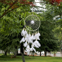 Creative Weaving Crafts Car Ornaments Dreamcatcher Wall Hanging Jewelry(White)