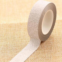 Flash Washi Sticky Paper Tape Label DIY Decorative Tape, Length: 10m(Silver)