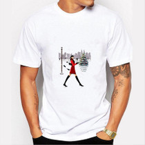 Print Pattern Short Sleeve T-Shirt for Men, Size: XXL(619)