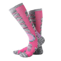 Outdoor Cycling Socks Compression Sports Football Ski Running Soft Knee-High Sports Socks, Size:M ( 35-39(Pink)
