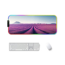 300x800x3mm F-01 Rubber Thermal Transfer RGB Luminous Non-Slip Mouse Pad(Lavender)