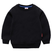 Autumn Solid Color Bottoming Children's Sweatshirt Pullover, Height:120cm(Black)
