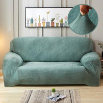 Plush Fabric Sofa Cover Thick Slipcover Couch Elastic Sofa Covers Not Include Pillow Case, Specification:2 seat 145-185cm(Cyan-Blue)