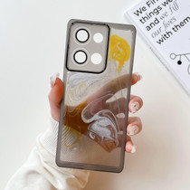 For OPPO Reno9 Pro Oil Painting Electroplating TPU Phone Case(Grey)