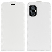 For Xiaomi Poco M5 R64 Texture Vertical Flip Leather Phone Case(White)