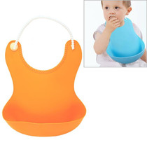 Baby Infant Toddler Waterproof Silicone Bib Infants Feeding Lunch Roll-up Apron(Orange)