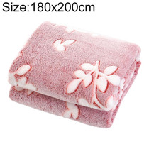 Summer Thin Coral Flannel Office Nap Blanket, Size:180x200cm(Red Wine Leaves)