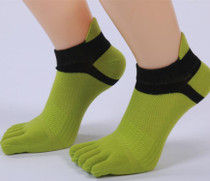 Ladies Finger Socks Cotton Breathable Mesh Socks Sock Mouth Foot Design Split Socks(Green)