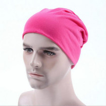 Men Candy Colors Knit Sleeve Cap Hip-hop Cap, Hat Size:One Size(Rose Red)