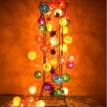 20 LEDs Rattan Balls Lights Fairy Holiday Christmas Outdoor LED Decorative Lamp, Style:4m Battery Style(Colorful)