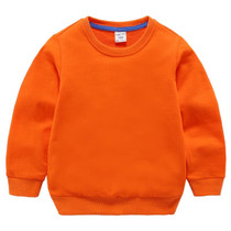 Autumn Solid Color Bottoming Children's Sweatshirt Pullover, Height:140cm(Orange)