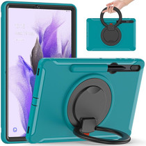 For Samsung Galaxy Tab S8+ / Tab S8 Plus /  Tab S7 FE / Tab S7+/S7 FE 12.4 inch T970 Shockproof TPU + PC Protective Case with 360 Degree Rotation Foldable Handle Grip Holder & Pen Slot(Blue)