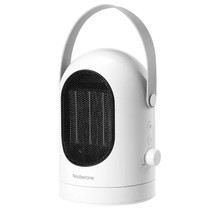 600W Winter Mini Electric Warmer Fan Heater Shaking Head Desktop Household Radiator Energy Saving, EU Plug (White)