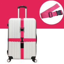 Cross Rainbow Elastic Telescopic Bag Bungee Luggage Packing Belt Travel Luggage Fixed Strap(Rose Red)
