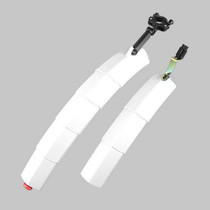 Bicycle Telescopic Folding Mudguard  27.5 Inch Extended Water Retaining LED Taillight(White)