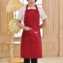 Pure Color Cooking Kitchen Apron For Woman Men Chef Waiter Cafe Shop BBQ Hairdresser Aprons(Red)