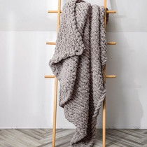 Handmade Thick Wool Knitted Blanket Sofa Chenille Stick Knitted Blanket, Size: 80 x 100 CM(Camel Grey)