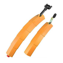 Bicycle Telescopic Folding Mudguard  27.5 Inch Extended Water Retaining LED Taillight(Orange)