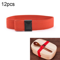 12pcs Lunch Box Straps High Elastic Double-Layer Fixed Paste Belt(Red)