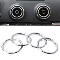 4 PCS Car Outlet Decorative Rings Aluminum Alloy Air Outlet Chrome Trim Ring Car Dashboard  Air Vents Cover Sticker Decoration for Audi A3(Silver)