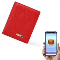 Vertical Wallet Smart Bluetooth Anti-Lost Anti-Theft Leather Bag, Style:Smart(Red)