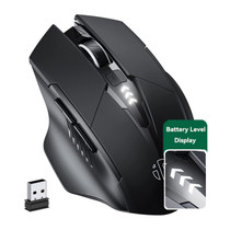 Inphic A1 6 Keys 1000/1200/1600 DPI Home Gaming Wireless Mechanical Mouse, Colour: Black Wireless+Bluetooth 4.0+Bluetooth 5.0