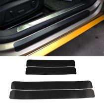 5 Sets Car Threshold Carbon Fiber Sticker Car Door Scratch Strip Anti-Kick Film Protective Pad Threshold Strip, Colour: 4 PCS / Set 3D Black