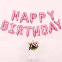 2 PCS 16 Inch Happy Birthday Letter Aluminum Film Balloon Birthday Party Decoration Specification(US Version Candy Pink)