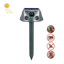 SK031 Four-Sided Solar Animal Repeller Bird Repeller Ultrasonic Rat Repeller(As Show)