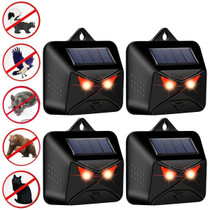 4pcs /Box Solar Animal Repeller Waterproof Animal Deterrent with Red LED Light